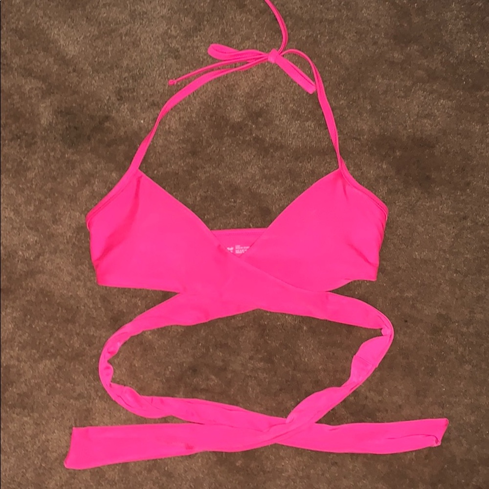 Pink Wrap Aerie Bikini Top